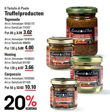 Promoties Truffelproducten tapenade - IL TARTUFO DI PAOLO - Geldig van 14/03/2024 tot 30/03/2024 bij Sligro