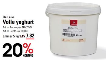 Promoties Volle yoghurt - De Lelie - Geldig van 14/03/2024 tot 30/03/2024 bij Sligro
