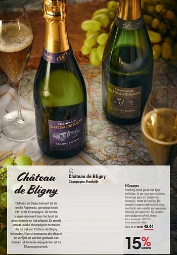 Promoties Château de bligny champagne 6 cepages - Champagne - Geldig van 14/03/2024 tot 30/03/2024 bij Sligro