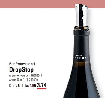 Promotions Dropstop - Bar Professional - Valide de 14/03/2024 à 30/03/2024 chez Sligro