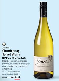 Josselin chardonnay terret blanc-Witte wijnen