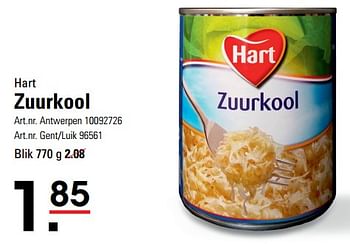 Promoties Zuurkool - Hart - Geldig van 14/03/2024 tot 30/03/2024 bij Sligro