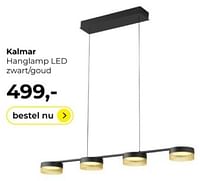 Kalmar hanglamp led zwart-goud-Huismerk - Lampidee