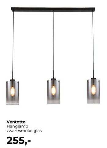 Promoties Ventotto hanglamp 7wart-smoke glas - Huismerk - Lampidee - Geldig van 14/03/2024 tot 02/04/2024 bij Lampidee