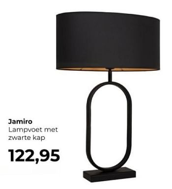 Promoties Jamiro lampvoet met zwarte kap - Huismerk - Lampidee - Geldig van 14/03/2024 tot 02/04/2024 bij Lampidee