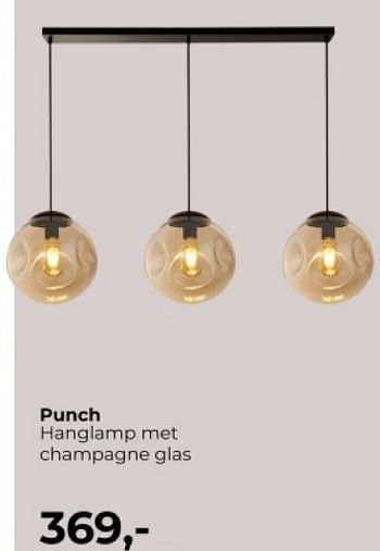Promoties Punch hanglamp met champagne - Huismerk - Lampidee - Geldig van 14/03/2024 tot 02/04/2024 bij Lampidee