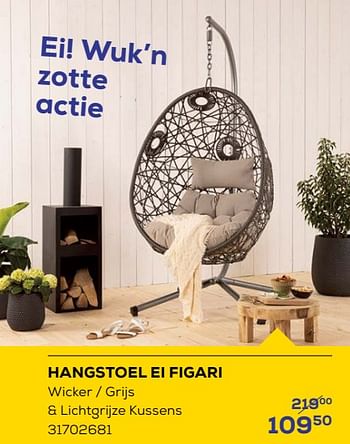 Promoties Hangstoel ei figari - Huismerk - Supra Bazar - Geldig van 15/03/2024 tot 18/04/2024 bij Supra Bazar