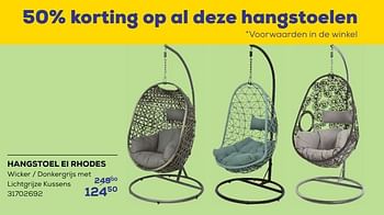 Promoties Hangstoel ei rhodes - Huismerk - Supra Bazar - Geldig van 15/03/2024 tot 18/04/2024 bij Supra Bazar