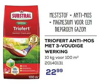 Promoties Triofert anti-mos met 3-voudige werking - Substral - Geldig van 15/03/2024 tot 18/04/2024 bij Supra Bazar