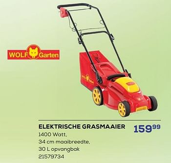 Promotions Wolf garten elektrische grasmaaier - Wolf Garten - Valide de 15/03/2024 à 18/04/2024 chez Supra Bazar