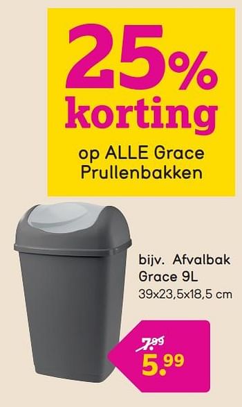 Promoties Afvalbak grace - Huismerk - Leen Bakker - Geldig van 18/03/2024 tot 24/03/2024 bij Leen Bakker