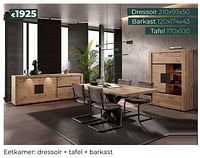Eetkamer: dressoir + tafel + barkast-Huismerk - Euroshop
