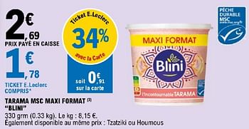 Promoties Tarama msc maxi format blini - Blini - Geldig van 19/03/2024 tot 30/03/2024 bij E.Leclerc