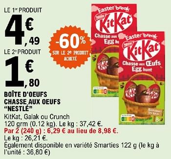 Promoties Boite d`oeufs chasse aux oeufs nestlé - Nestlé - Geldig van 19/03/2024 tot 30/03/2024 bij E.Leclerc