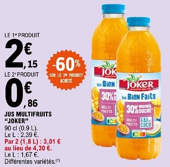 Promoties Jus multifruits joker - Joker - Geldig van 19/03/2024 tot 30/03/2024 bij E.Leclerc
