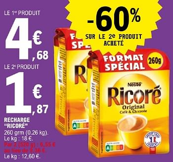 Promoties Recharge ricoré - Nestlé - Geldig van 19/03/2024 tot 30/03/2024 bij E.Leclerc