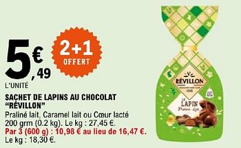 Promoties Sachet de lapins au chocolat révillon - Revillon - Geldig van 19/03/2024 tot 30/03/2024 bij E.Leclerc