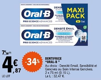 Promoties Dentifrice oral-b - Oral-B - Geldig van 19/03/2024 tot 30/03/2024 bij E.Leclerc