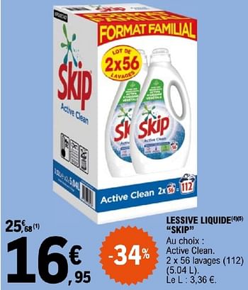 Promotions Lessive liquid skip - Skip - Valide de 19/03/2024 à 30/03/2024 chez E.Leclerc