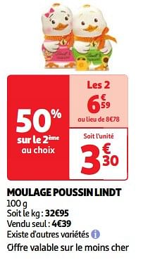Promotions Moulage poussin lindt - Lindt - Valide de 19/03/2024 à 01/04/2024 chez Auchan Ronq