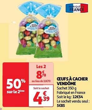 Promotions Oeufs à cacher vendôme - Vendôme - Valide de 19/03/2024 à 01/04/2024 chez Auchan Ronq