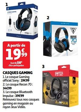 Promoties Casque gaming officiel sony - BIGben - Geldig van 19/03/2024 tot 01/04/2024 bij Auchan