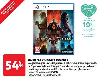 Promotions Le jeu ps5 dragon`s dogma 2 - Capcom - Valide de 19/03/2024 à 01/04/2024 chez Auchan Ronq