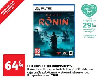 Promoties Le jeu rise of the ronin sur ps5 - Sony Computer Entertainment Europe - Geldig van 19/03/2024 tot 01/04/2024 bij Auchan