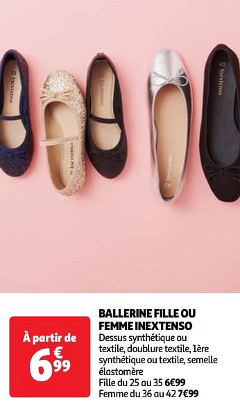 Promoties Ballerine fille ou femme inextenso - Inextenso - Geldig van 19/03/2024 tot 01/04/2024 bij Auchan