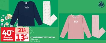 Promotions Pyjama enfant petit bateau - Petit Bateau - Valide de 19/03/2024 à 01/04/2024 chez Auchan Ronq