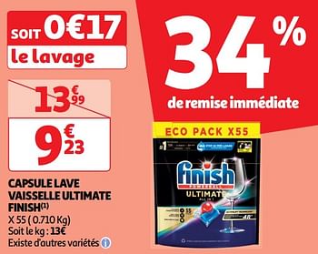 Promotions Capsule lave vaisselle ultimate finish - Finish - Valide de 19/03/2024 à 01/04/2024 chez Auchan Ronq