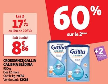 Promotions Croissance gallia calisma blédina - Gallia - Valide de 19/03/2024 à 01/04/2024 chez Auchan Ronq