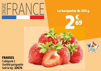 Promotions Fraises - Produit Maison - Auchan Ronq - Valide de 19/03/2024 à 01/04/2024 chez Auchan Ronq