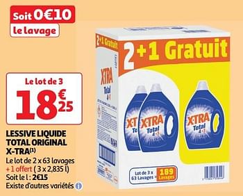 Promoties Lessive liquide total original x-tra - X-TRA - Geldig van 19/03/2024 tot 01/04/2024 bij Auchan