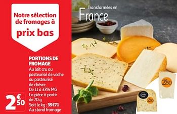 Promoties Portions de fromage - Huismerk - Auchan - Geldig van 19/03/2024 tot 01/04/2024 bij Auchan