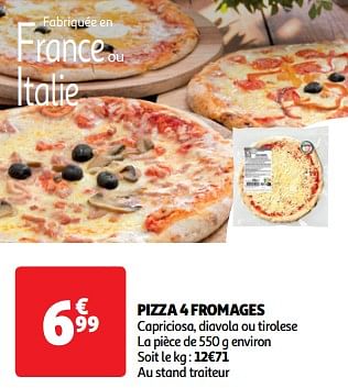 Promotions Pizza 4 fromages - Produit Maison - Auchan Ronq - Valide de 19/03/2024 à 01/04/2024 chez Auchan Ronq