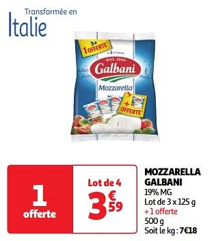 Promotions Mozzarella galbani - Galbani - Valide de 19/03/2024 à 01/04/2024 chez Auchan Ronq