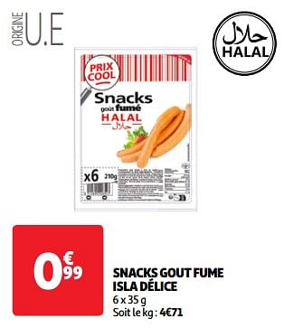 Promotions Snacks gout fume isla délice - Isla Delice - Valide de 19/03/2024 à 01/04/2024 chez Auchan Ronq