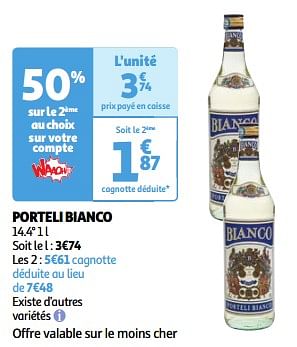 Promotions Porteli bianco - Bianco - Valide de 19/03/2024 à 01/04/2024 chez Auchan Ronq