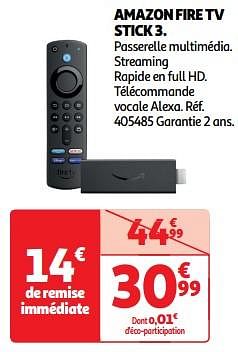 Promoties Amazon fire tv stick 3 - Amazon - Geldig van 19/03/2024 tot 01/04/2024 bij Auchan