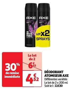Promoties Déodorant atomiseur axe - Axe - Geldig van 19/03/2024 tot 01/04/2024 bij Auchan