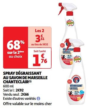 Promotions Spray dégraissant au savon de marseille chanteclair - Chanteclair - Valide de 19/03/2024 à 01/04/2024 chez Auchan Ronq