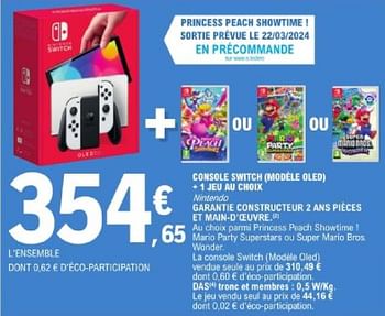 Promotions Console switch modele oled + 1 jeu - Nintendo - Valide de 19/03/2024 à 30/03/2024 chez E.Leclerc