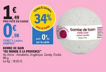 Promoties Bombe de bain du monde à la provence - Du Monde à la Provence (DMP) - Geldig van 19/03/2024 tot 30/03/2024 bij E.Leclerc