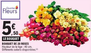 Promoties Bouquet de 20 roses - Huismerk - E.Leclerc - Geldig van 19/03/2024 tot 30/03/2024 bij E.Leclerc