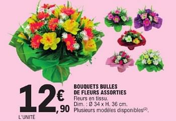 Promoties Bouquets bulles de fleurs assorties - Huismerk - E.Leclerc - Geldig van 19/03/2024 tot 30/03/2024 bij E.Leclerc