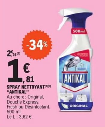 Promotions Spray nettoyant antikal - Antikal - Valide de 19/03/2024 à 30/03/2024 chez E.Leclerc