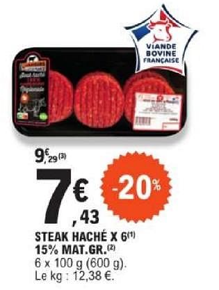 Promoties Steak haché - Huismerk - E.Leclerc - Geldig van 19/03/2024 tot 30/03/2024 bij E.Leclerc