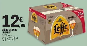 Promotions Bière blonde leffe - Leffe - Valide de 19/03/2024 à 30/03/2024 chez E.Leclerc