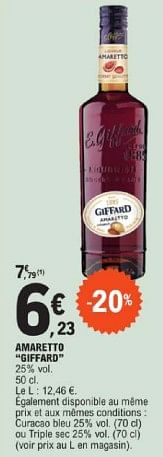 Promotions Amaretto giffard - Giffard - Valide de 19/03/2024 à 30/03/2024 chez E.Leclerc